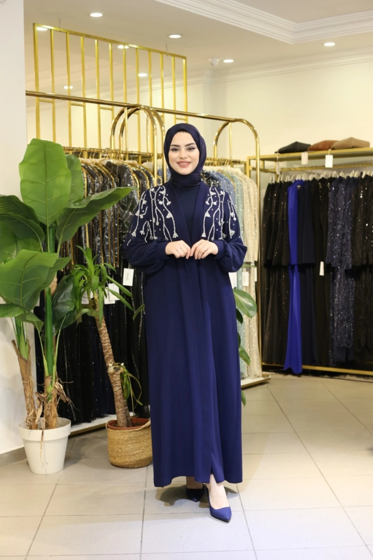 ÇİÇEK DESENLİ ABAYA 508 KOD