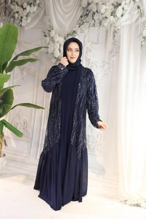TÜL DETAYLI ABAYA TAKIM 541 KOD