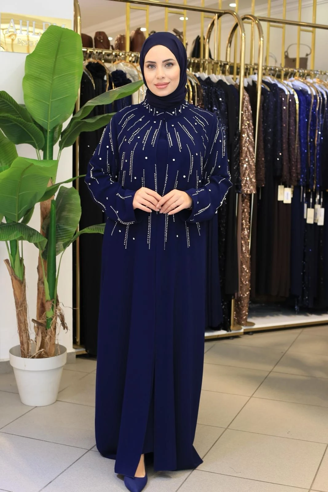 İNCİLİ ABAYA TAKIM BEY802 KOD