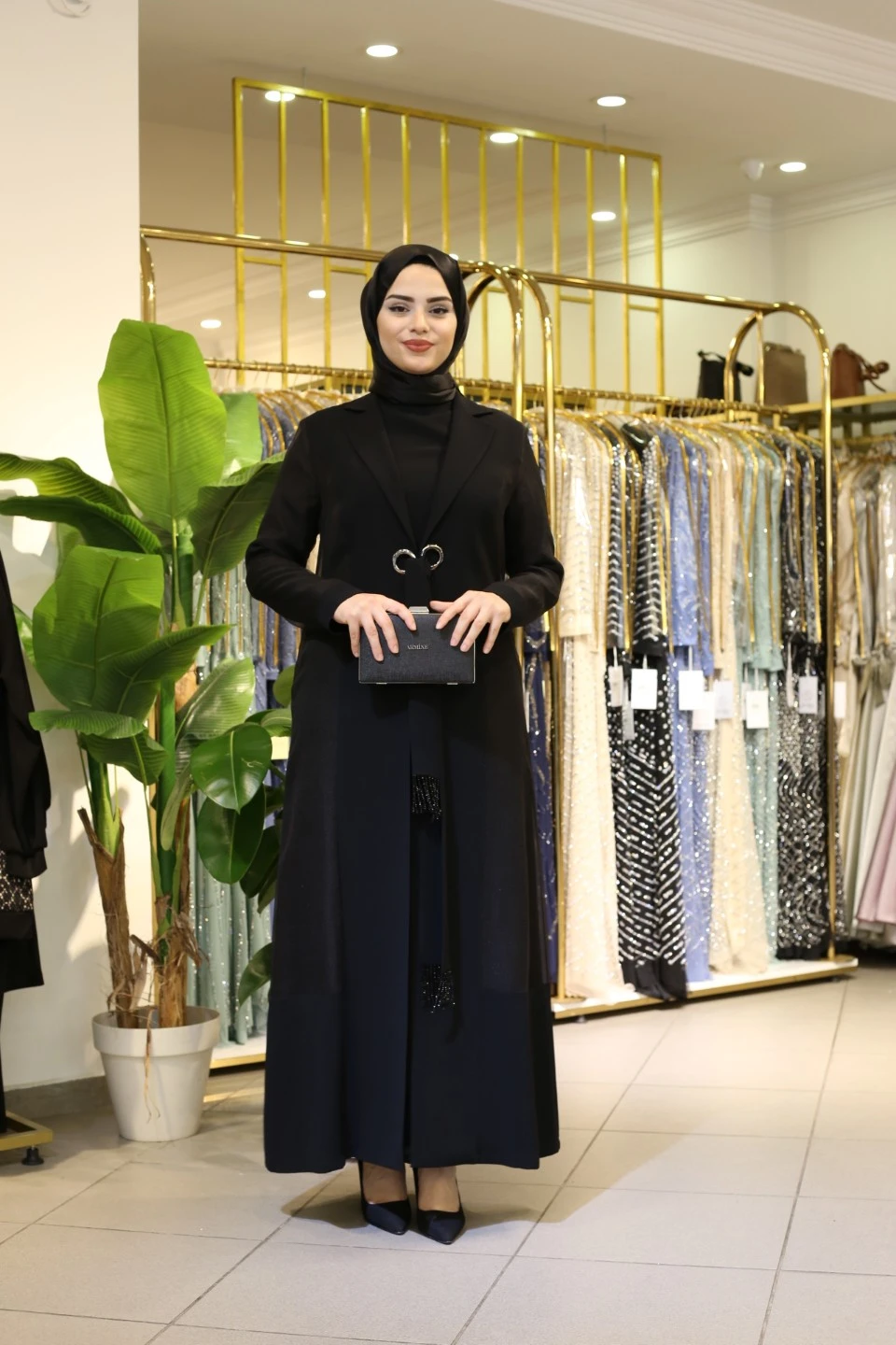 KUŞGÖZÜ BAĞLAMALI ABAYA TAKIM 5001 KOD