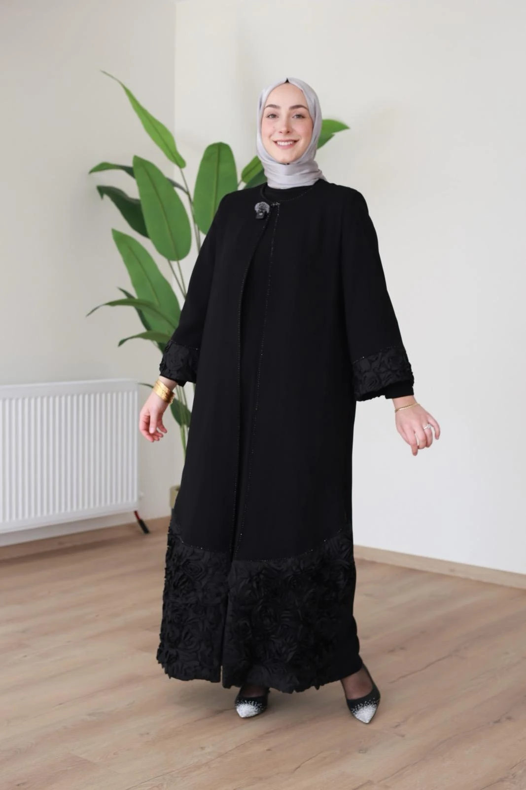 GÜL GARNİ ABAYA TAKIM 5151 KOD
