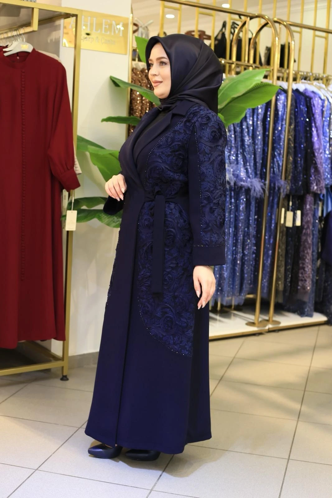 CEKET YAKA GÜPÜRLÜ ABAYA 5514 KOD