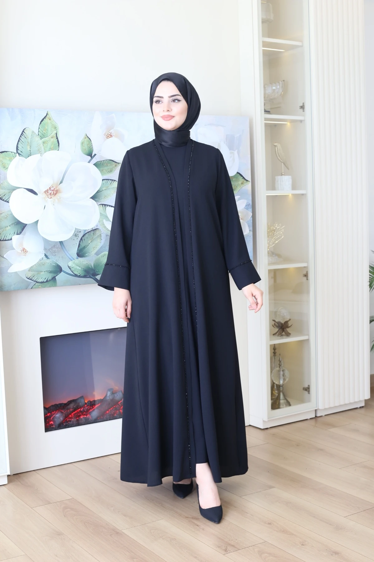 BONCUK İŞLEME ABAYA TAKIM 2043 KOD