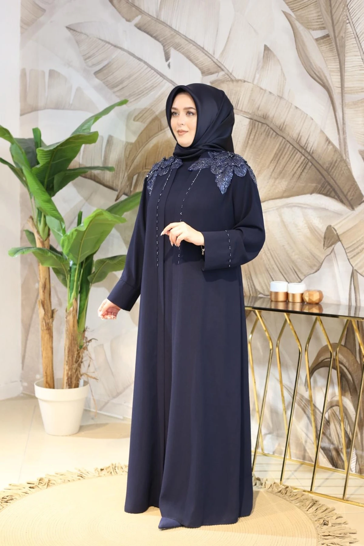 OMUZLAR PAPATYA GÜPÜRLÜ ABAYA TAKIM 2049 KOD