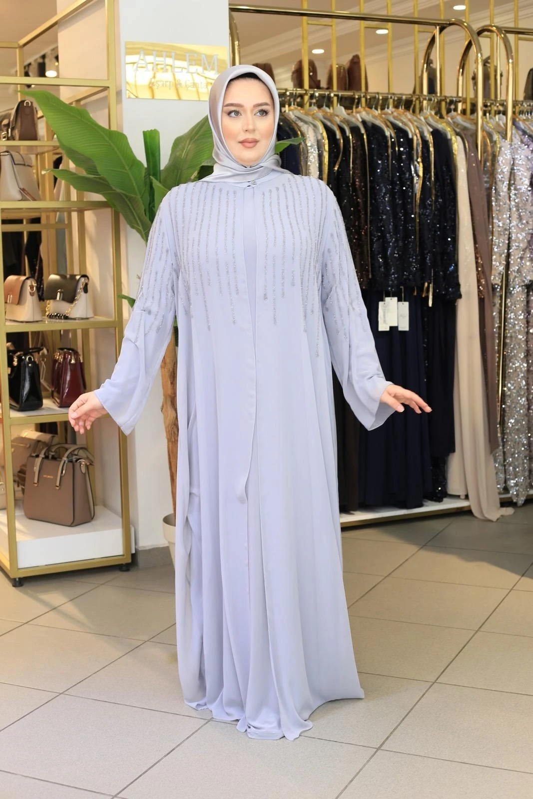ŞİFON ABAYA TAKIM 6147 KOD