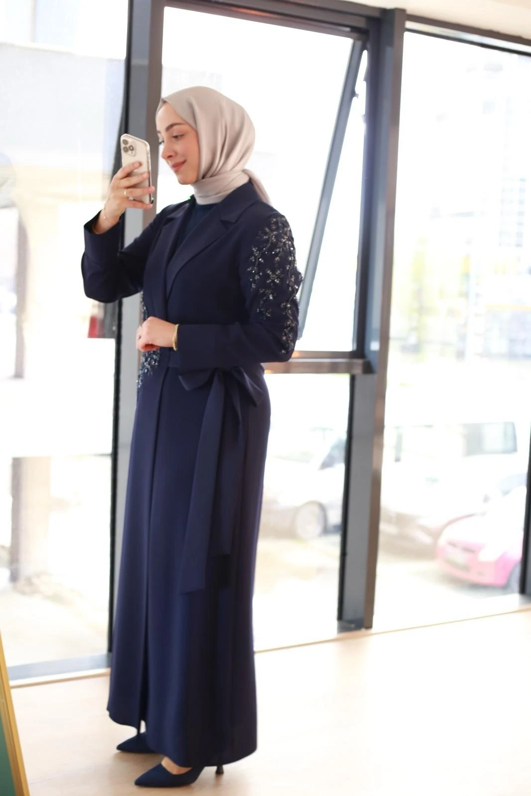 NAKIŞ İŞLEMELİ ABAYA TAKIM 5184 KOD